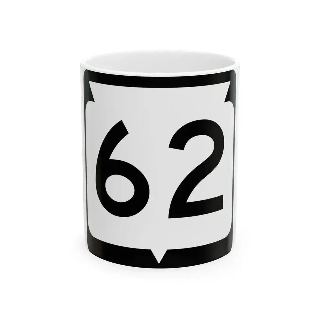 WIS 62 (Wisconsin) (Road Sign) White Coffee Mug 11oz - Go Mug Yourself