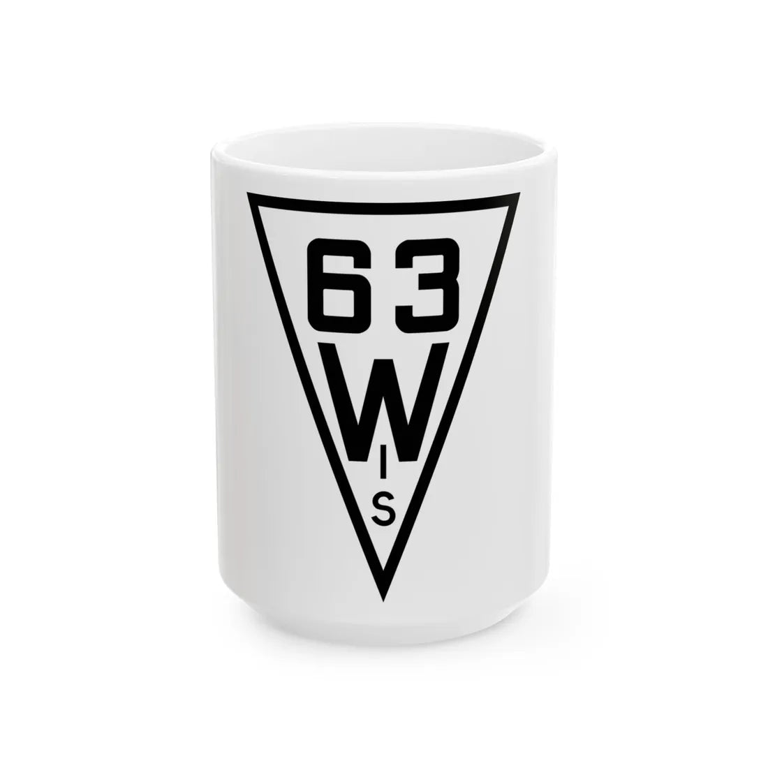 WIS 63 1927 (Wisconsin) (Road Sign) White Coffee Mug 15oz - Go Mug Yourself