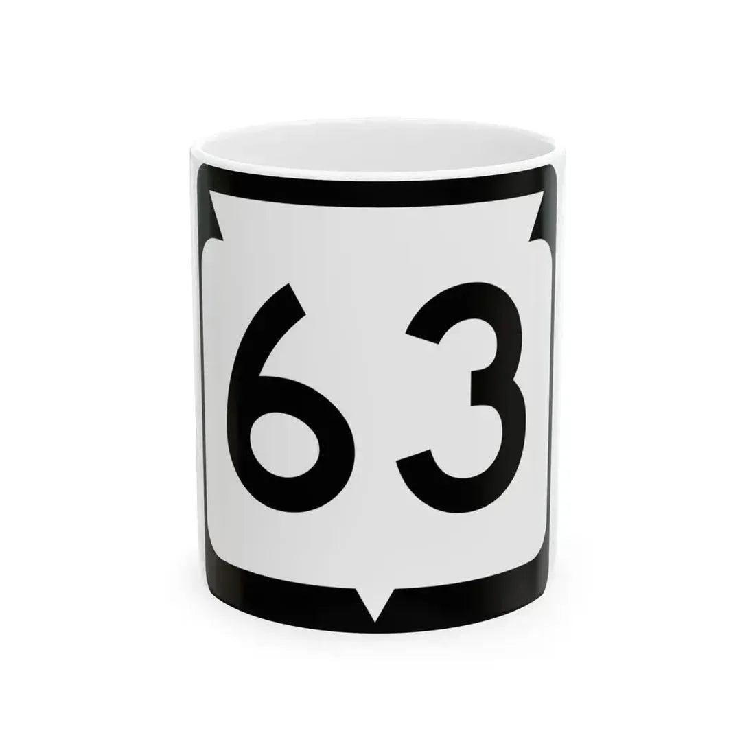 WIS 63 (Wisconsin) (Road Sign) White Coffee Mug 11oz - Go Mug Yourself
