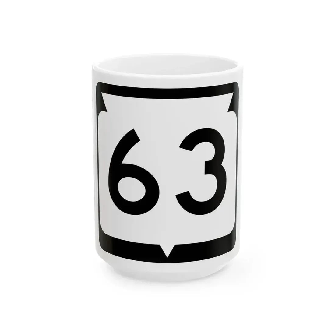 WIS 63 (Wisconsin) (Road Sign) White Coffee Mug 15oz - Go Mug Yourself