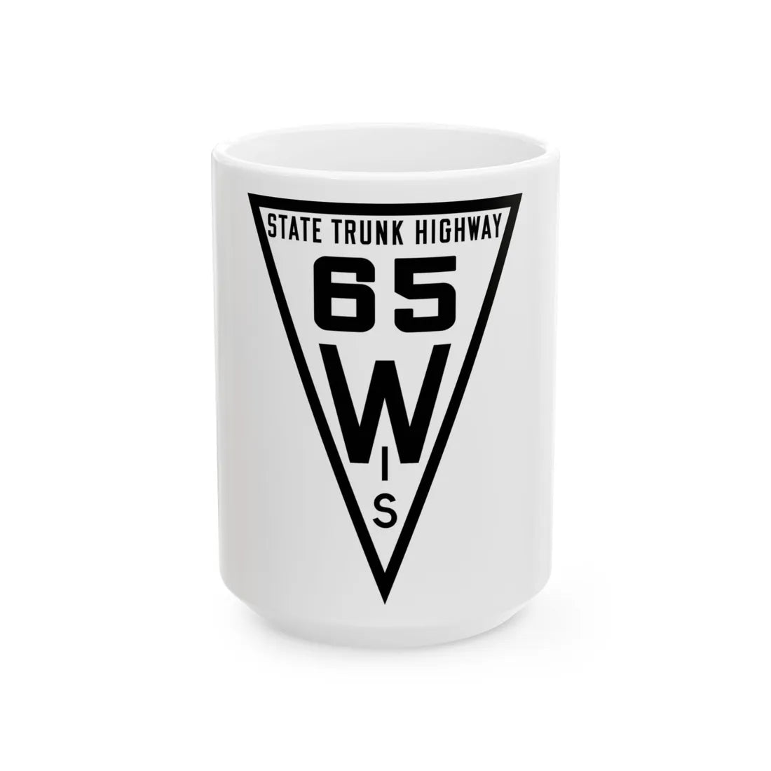 WIS 65 1919 (Wisconsin) (Road Sign) White Coffee Mug 15oz - Go Mug Yourself