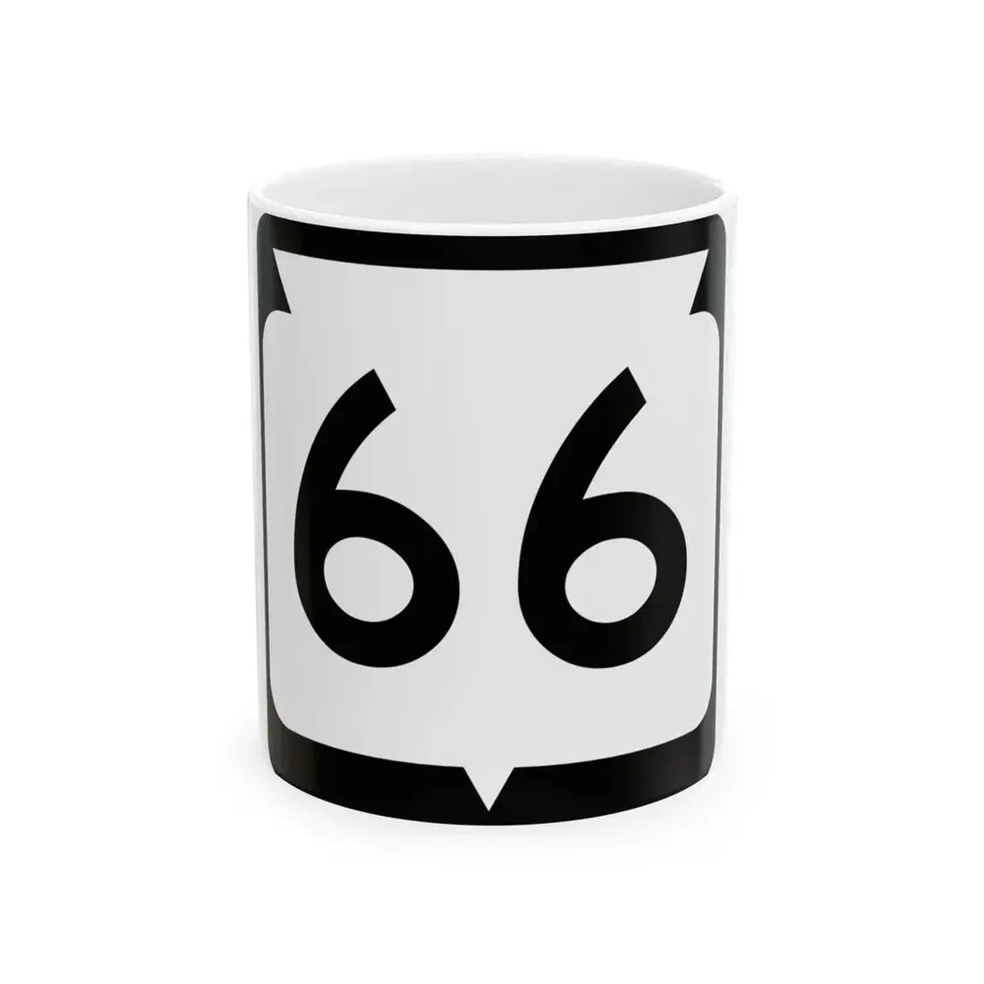 WIS 66 (Wisconsin) (Road Sign) White Coffee Mug 11oz - Go Mug Yourself
