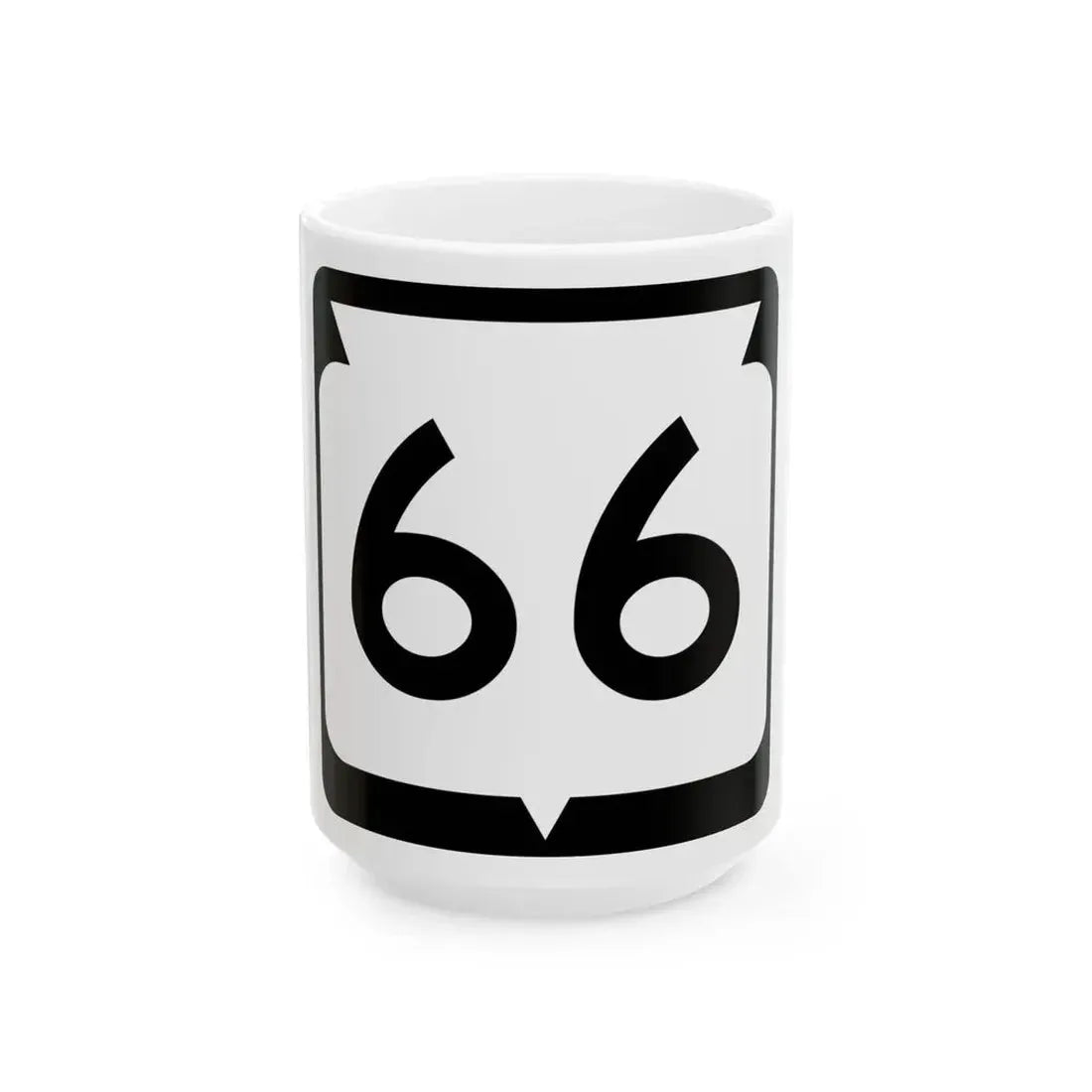 WIS 66 (Wisconsin) (Road Sign) White Coffee Mug 15oz - Go Mug Yourself