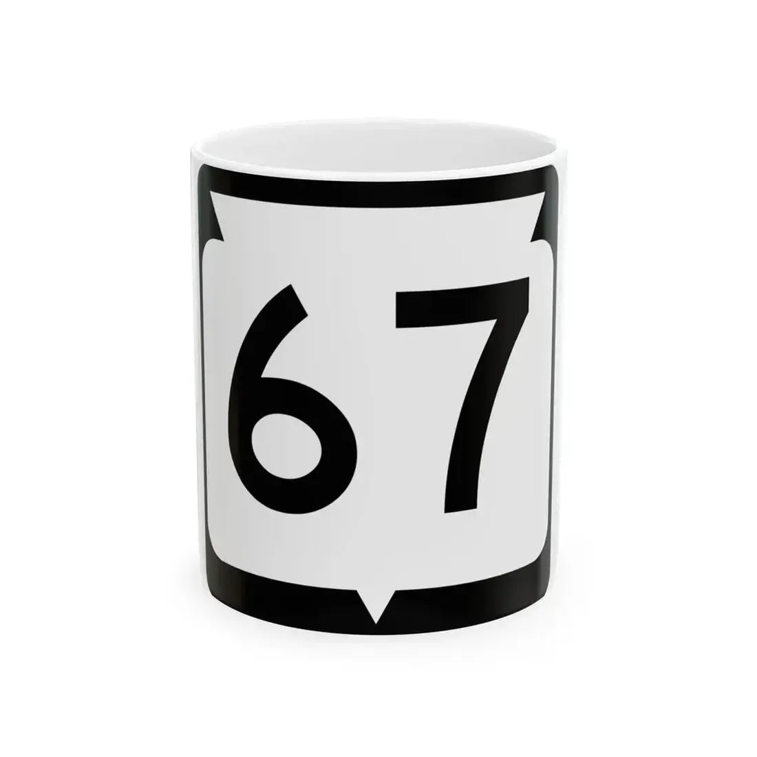 WIS 67 (Wisconsin) (Road Sign) White Coffee Mug 11oz - Go Mug Yourself