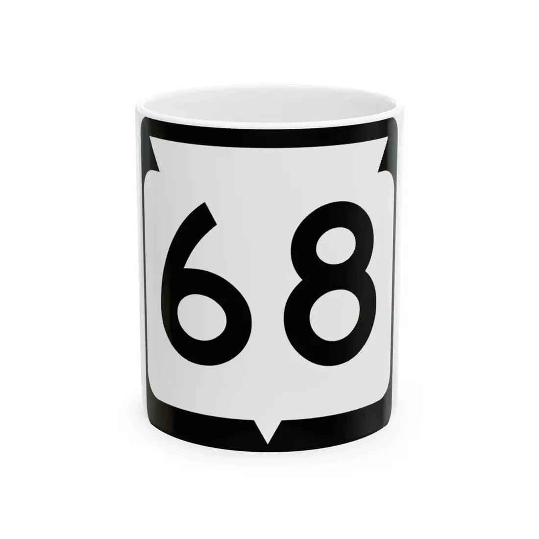 WIS 68 (Wisconsin) (Road Sign) White Coffee Mug 11oz - Go Mug Yourself