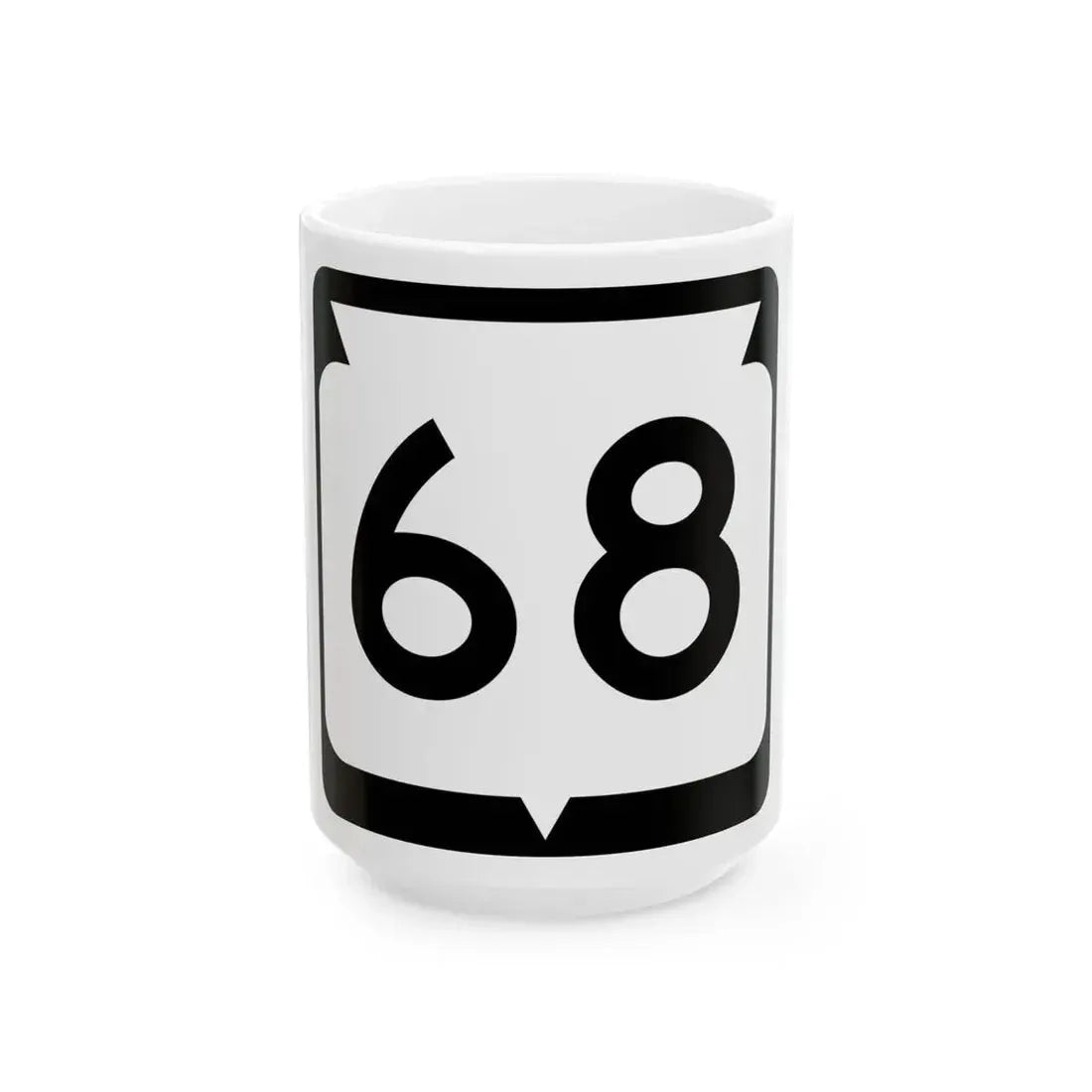WIS 68 (Wisconsin) (Road Sign) White Coffee Mug 15oz - Go Mug Yourself