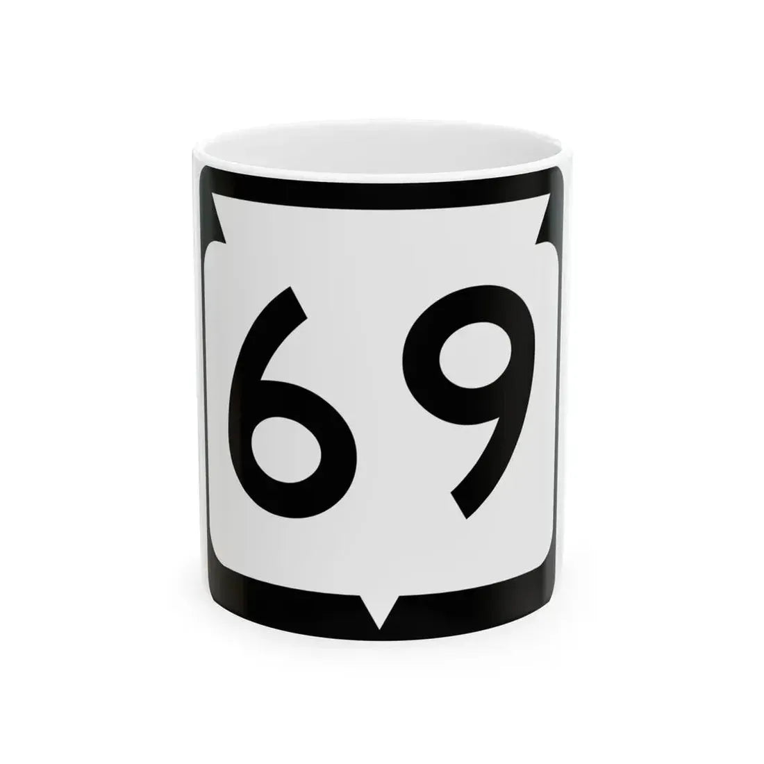 WIS 69 (Wisconsin) (Road Sign) White Coffee Mug 11oz - Go Mug Yourself
