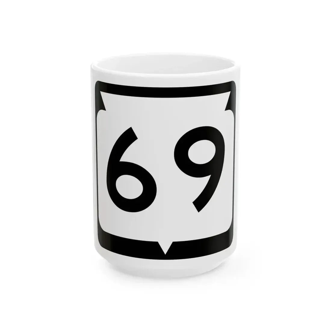 WIS 69 (Wisconsin) (Road Sign) White Coffee Mug 15oz - Go Mug Yourself