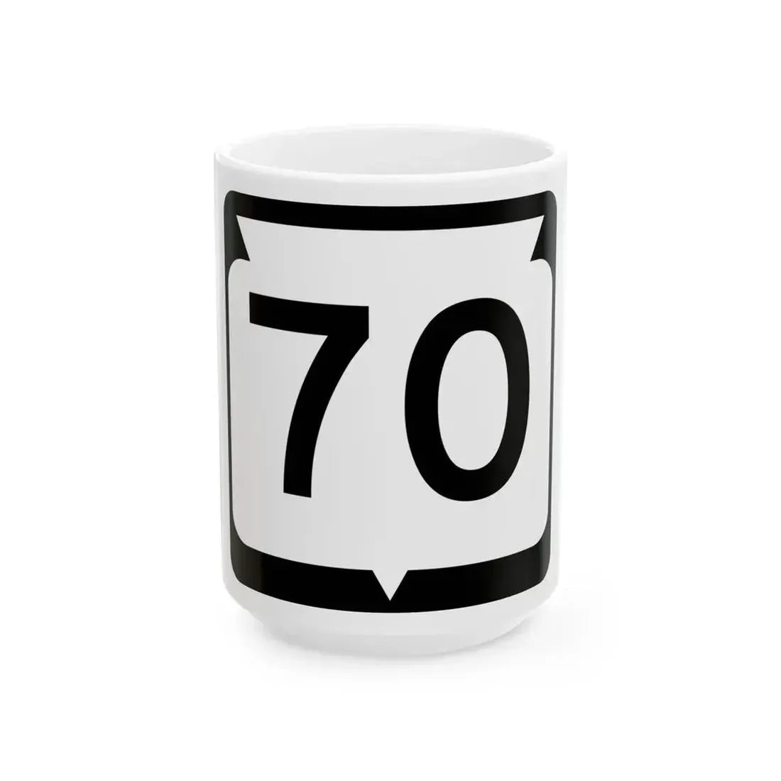 WIS 70 (Wisconsin) (Road Sign) White Coffee Mug 15oz - Go Mug Yourself