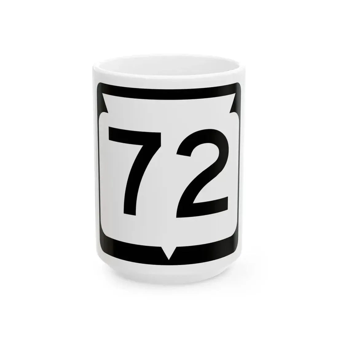 WIS 72 (Wisconsin) (Road Sign) White Coffee Mug 15oz - Go Mug Yourself
