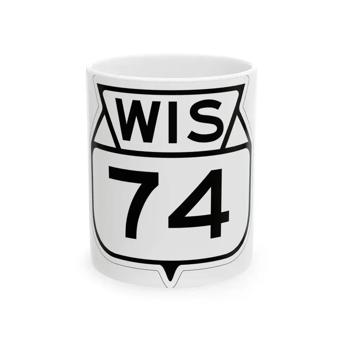 WIS 74 1949 (Wisconsin) (Road Sign) White Coffee Mug 11oz - Go Mug Yourself