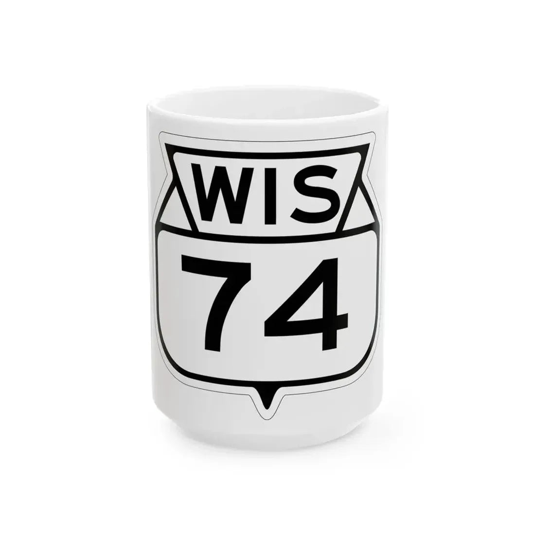 WIS 74 1949 (Wisconsin) (Road Sign) White Coffee Mug 15oz - Go Mug Yourself