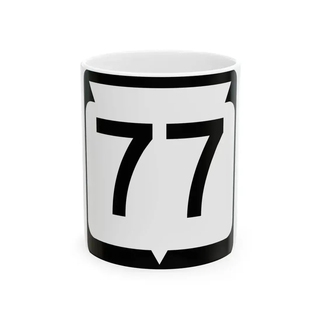 WIS 77 (Wisconsin) (Road Sign) White Coffee Mug 11oz - Go Mug Yourself