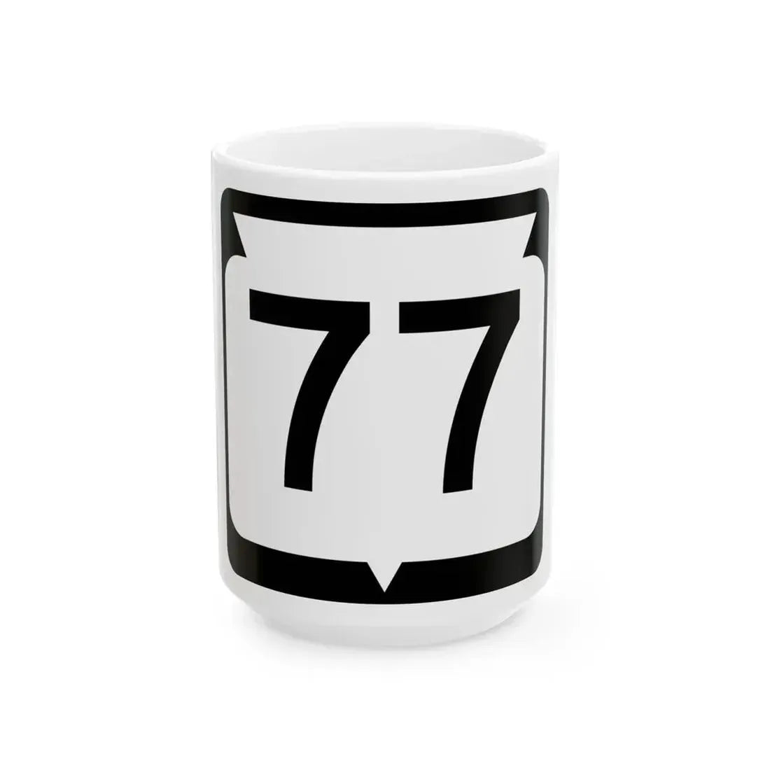 WIS 77 (Wisconsin) (Road Sign) White Coffee Mug 15oz - Go Mug Yourself