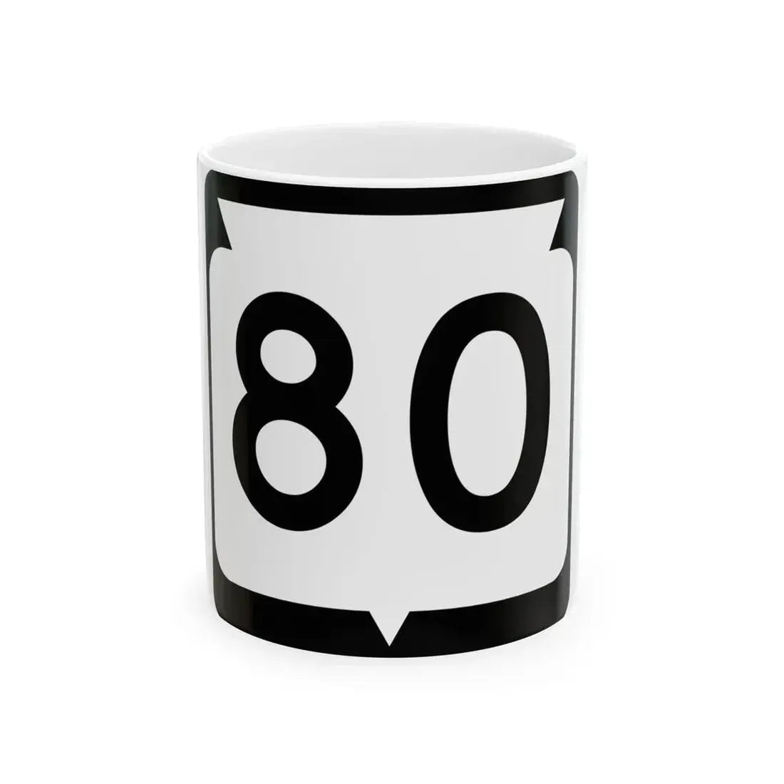 WIS 80 (Wisconsin) (Road Sign) White Coffee Mug 11oz - Go Mug Yourself