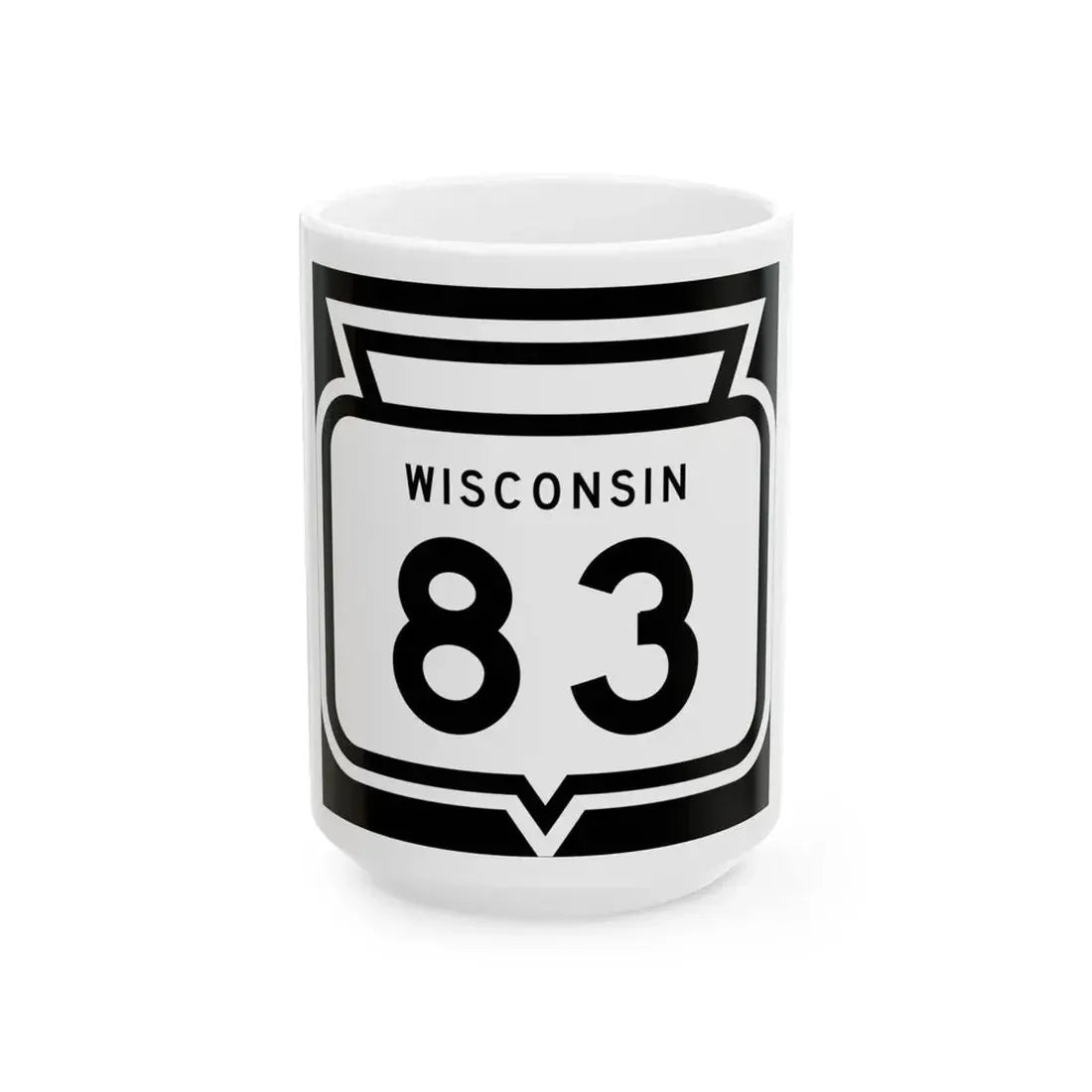 WIS 83 1958 (Wisconsin) (Road Sign) White Coffee Mug 15oz - Go Mug Yourself