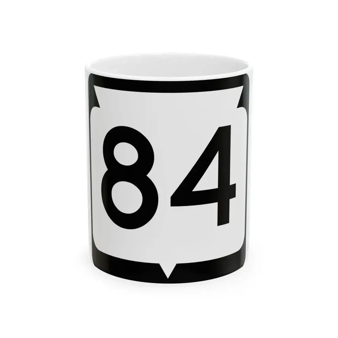 WIS 84 (Wisconsin) (Road Sign) White Coffee Mug 11oz - Go Mug Yourself