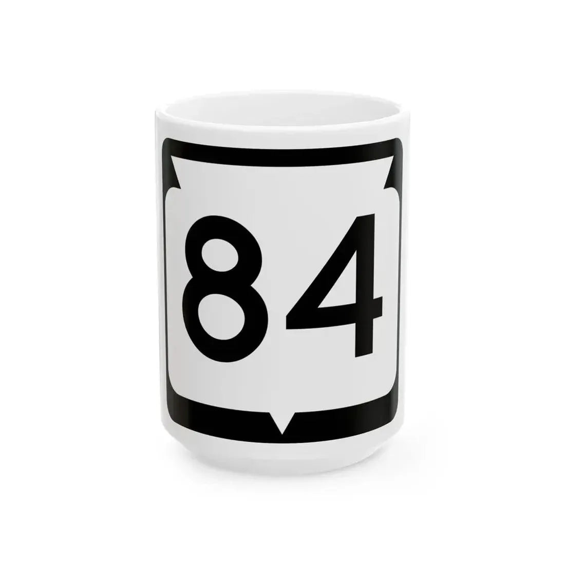 WIS 84 (Wisconsin) (Road Sign) White Coffee Mug 15oz - Go Mug Yourself