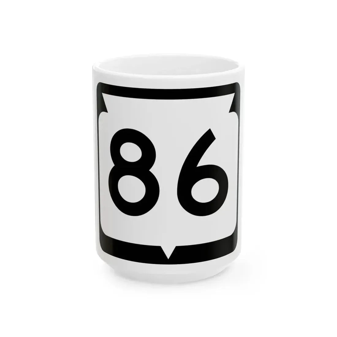 WIS 86 (Wisconsin) (Road Sign) White Coffee Mug 15oz - Go Mug Yourself