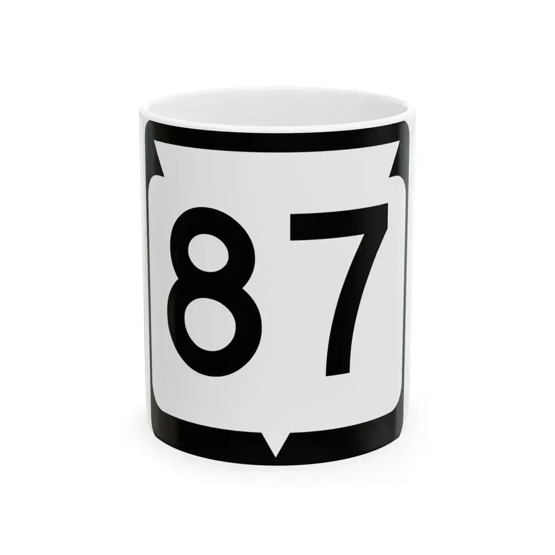WIS 87 (Wisconsin) (Road Sign) White Coffee Mug 11oz - Go Mug Yourself