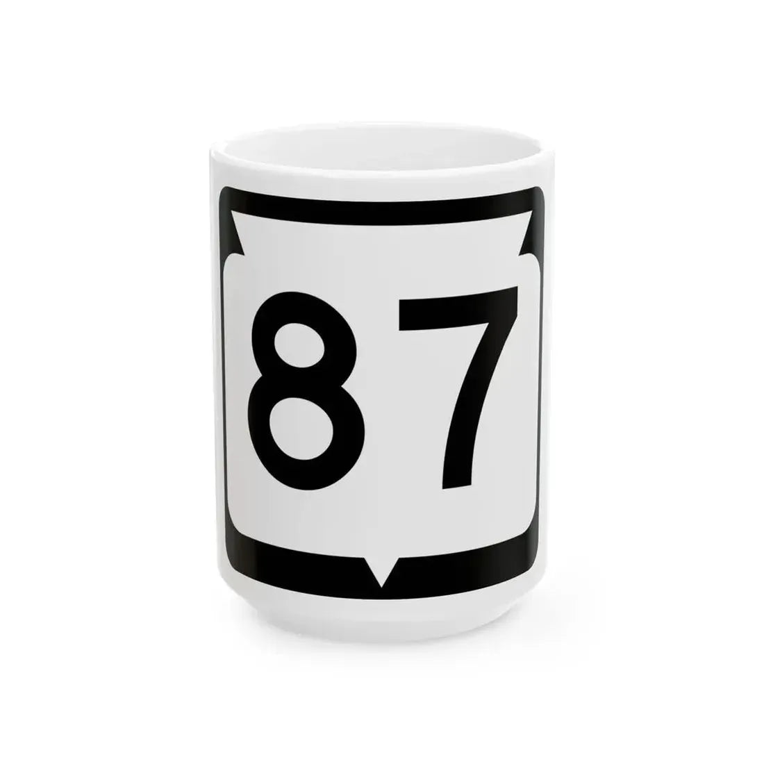 WIS 87 (Wisconsin) (Road Sign) White Coffee Mug 15oz - Go Mug Yourself