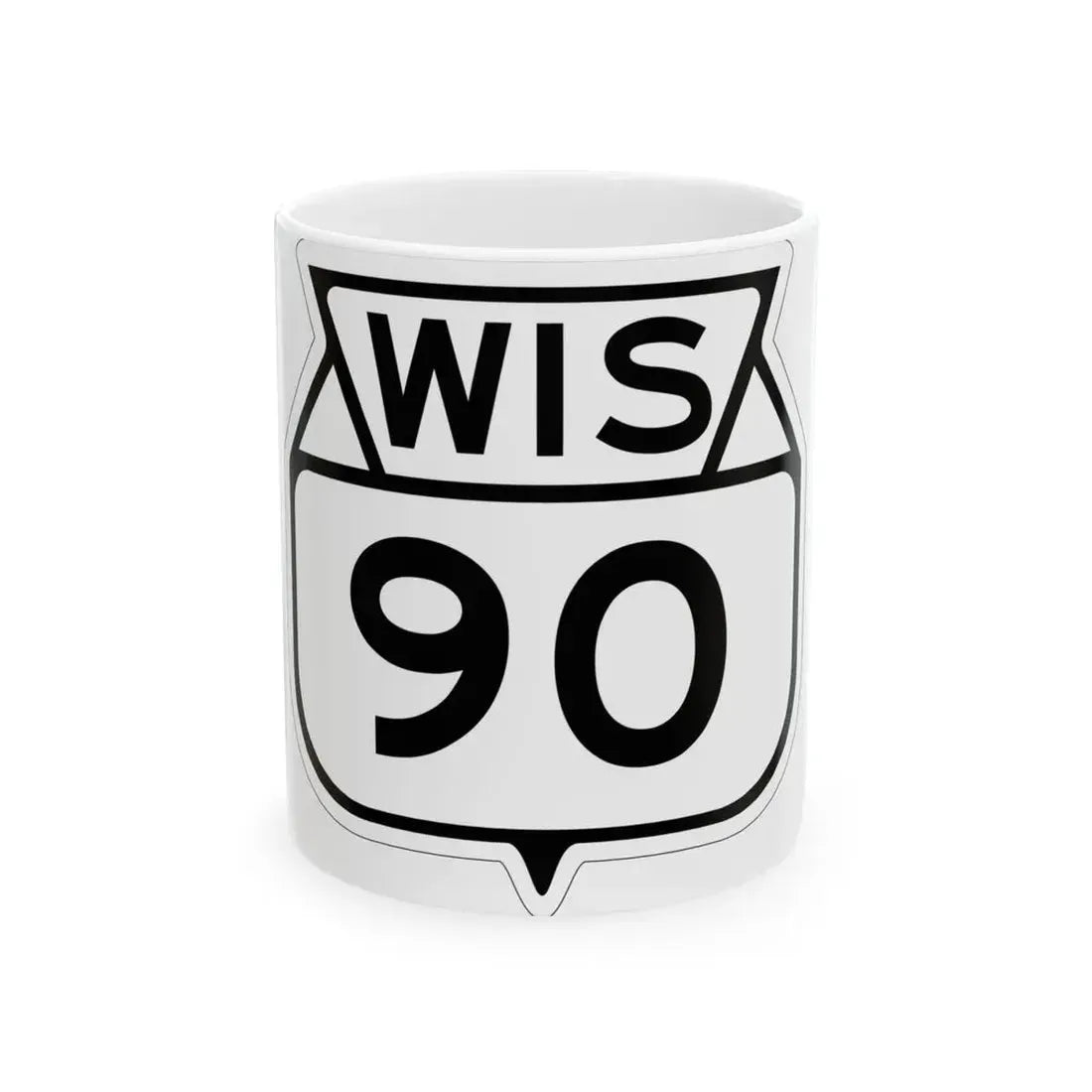 WIS 90 1949 (Wisconsin) (Road Sign) White Coffee Mug 11oz - Go Mug Yourself