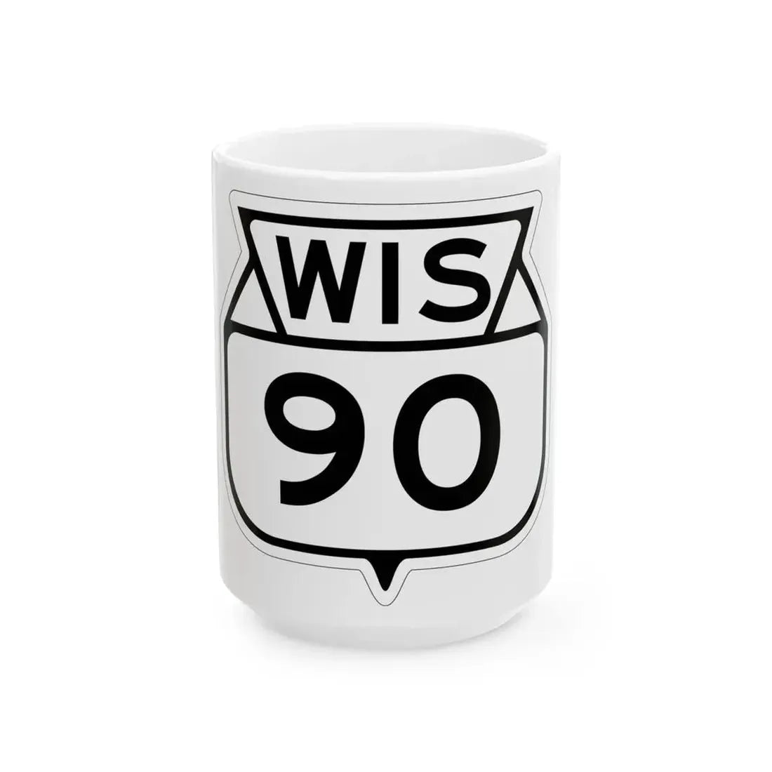 WIS 90 1949 (Wisconsin) (Road Sign) White Coffee Mug 15oz - Go Mug Yourself