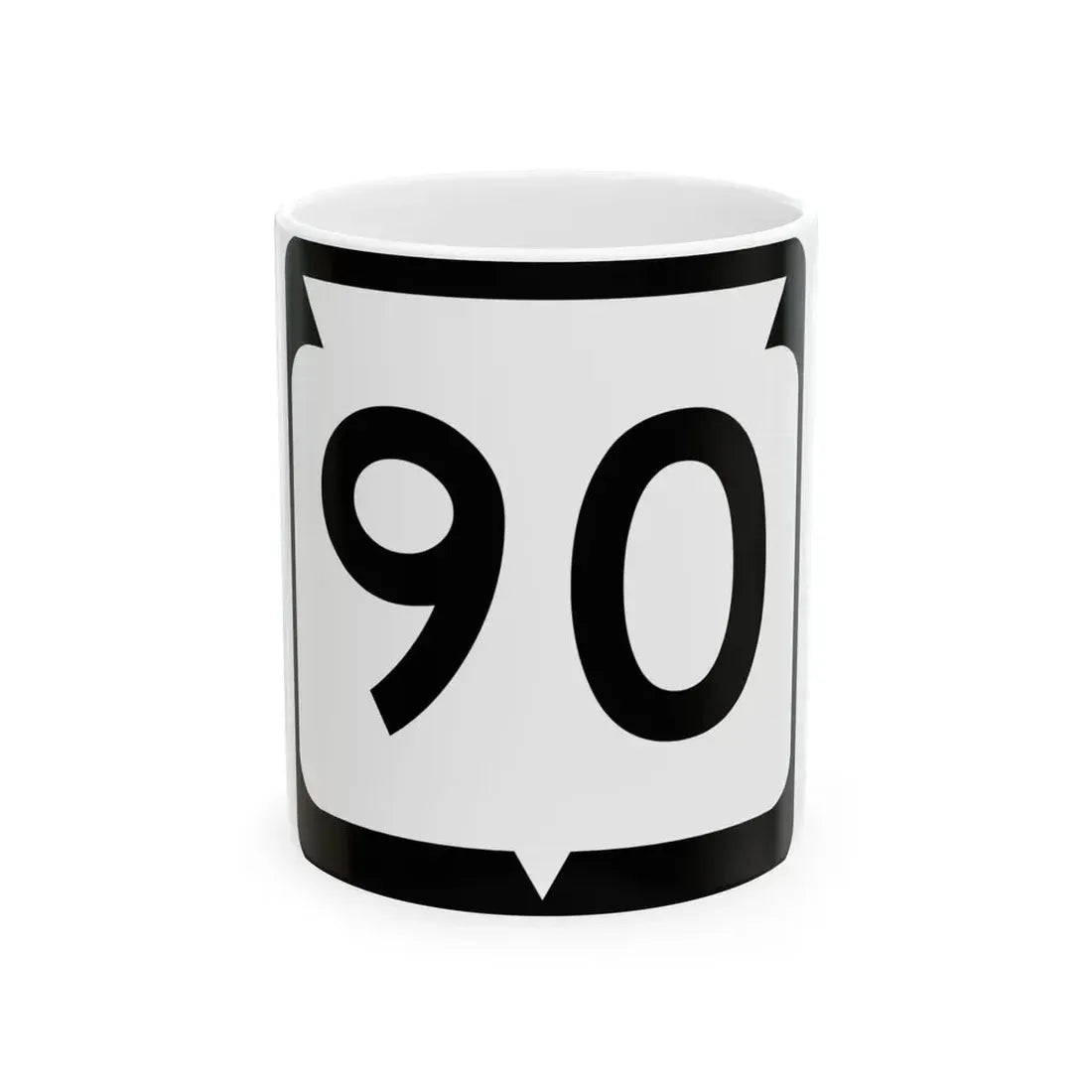 WIS 90 (Wisconsin) (Road Sign) White Coffee Mug 11oz - Go Mug Yourself