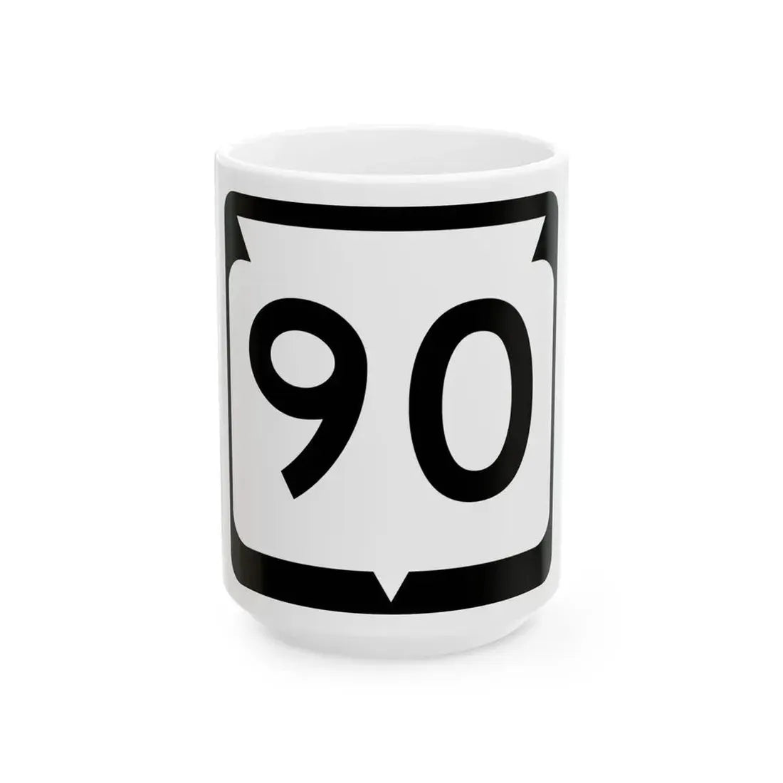 WIS 90 (Wisconsin) (Road Sign) White Coffee Mug 15oz - Go Mug Yourself