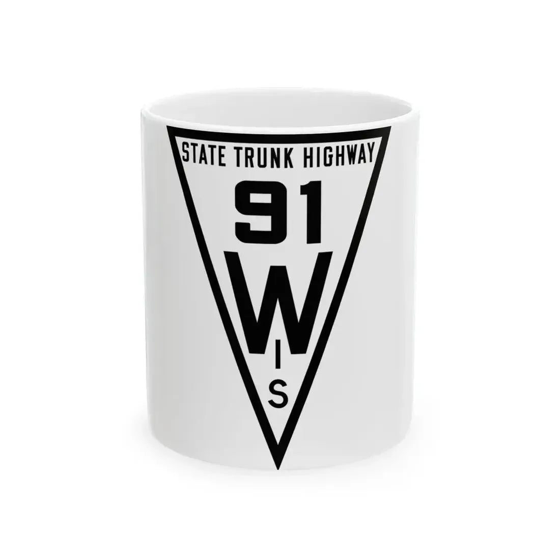 WIS 91 1919 (Wisconsin) (Road Sign) White Coffee Mug 11oz - Go Mug Yourself