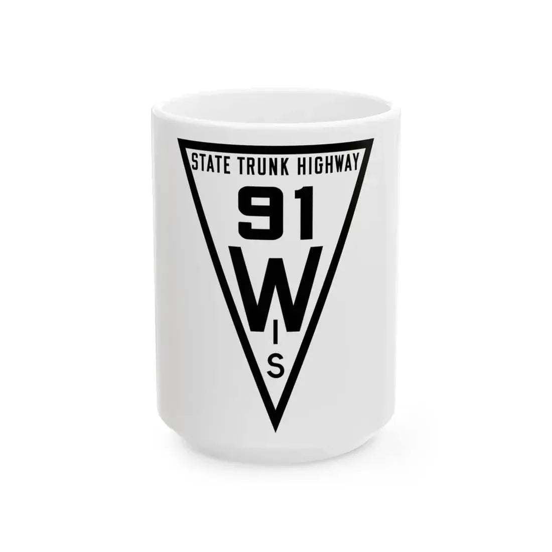 WIS 91 1919 (Wisconsin) (Road Sign) White Coffee Mug 15oz - Go Mug Yourself
