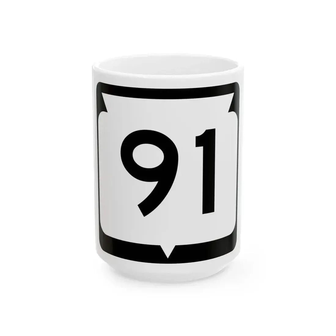 WIS 91 (Wisconsin) (Road Sign) White Coffee Mug 15oz - Go Mug Yourself
