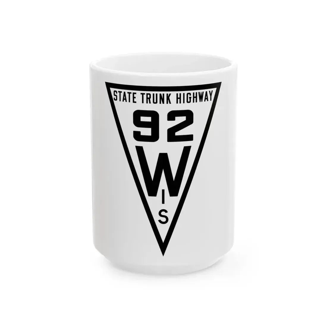 WIS 92 1919 (Wisconsin) (Road Sign) White Coffee Mug 15oz - Go Mug Yourself
