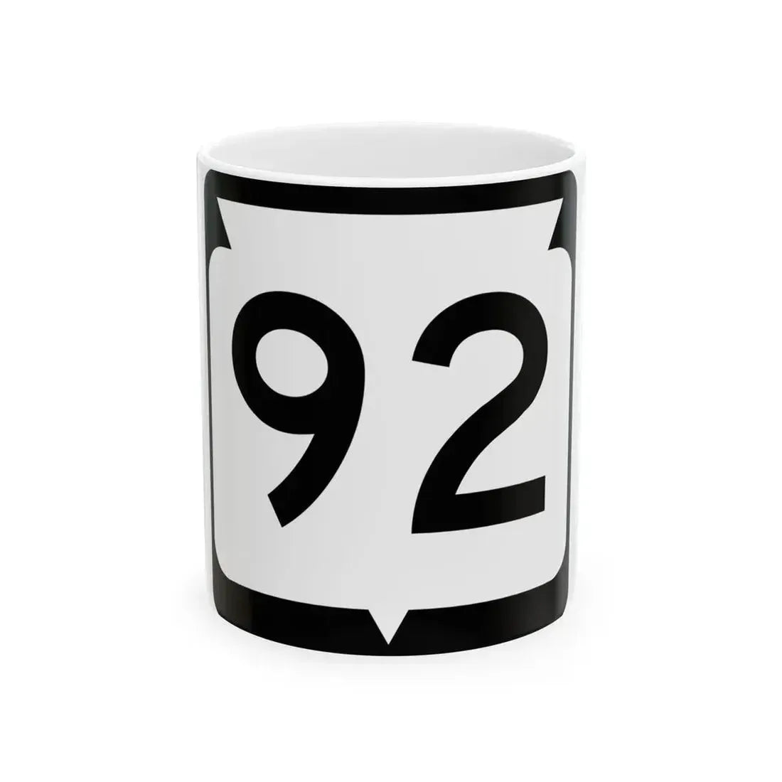 WIS 92 (Wisconsin) (Road Sign) White Coffee Mug 11oz - Go Mug Yourself