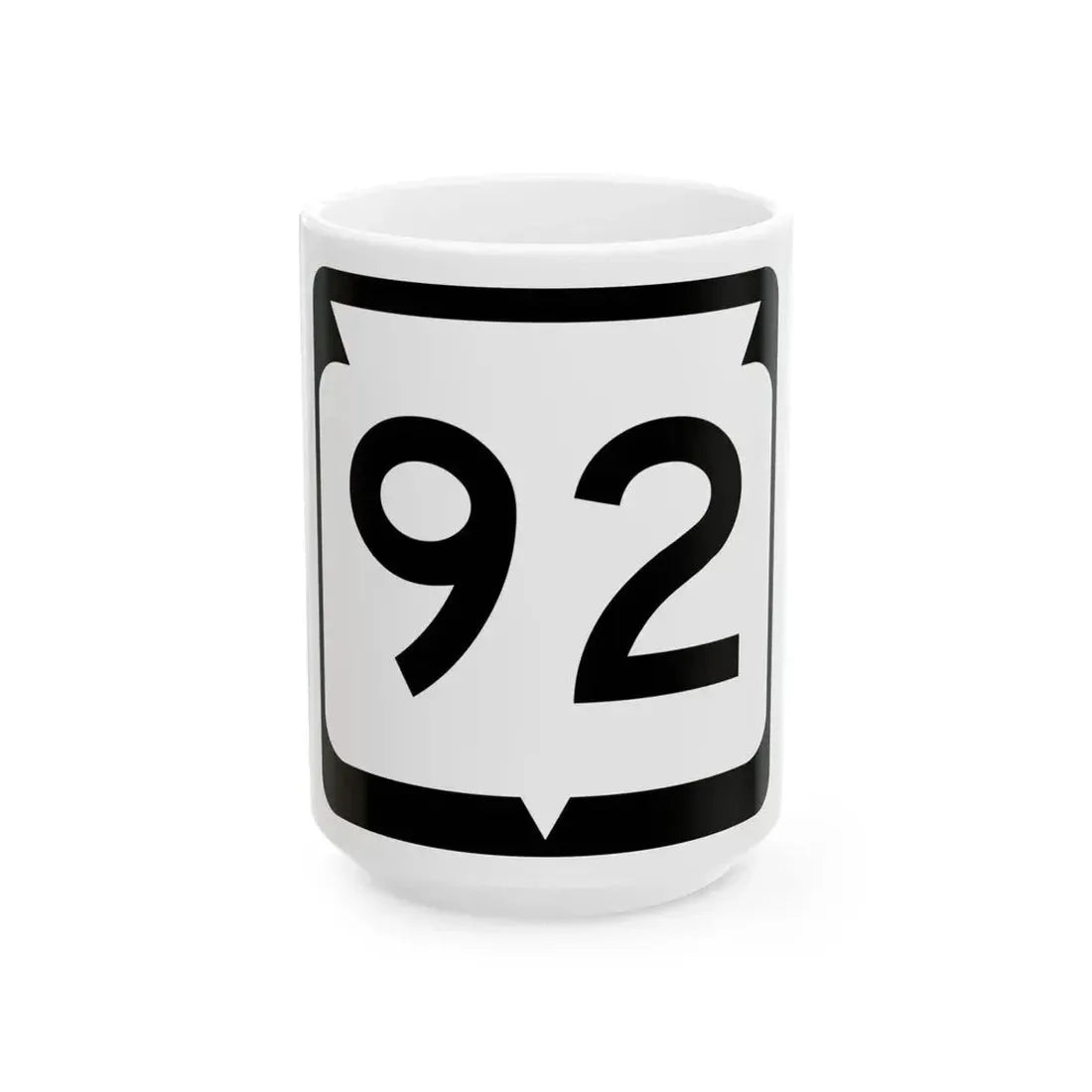 WIS 92 (Wisconsin) (Road Sign) White Coffee Mug 15oz - Go Mug Yourself