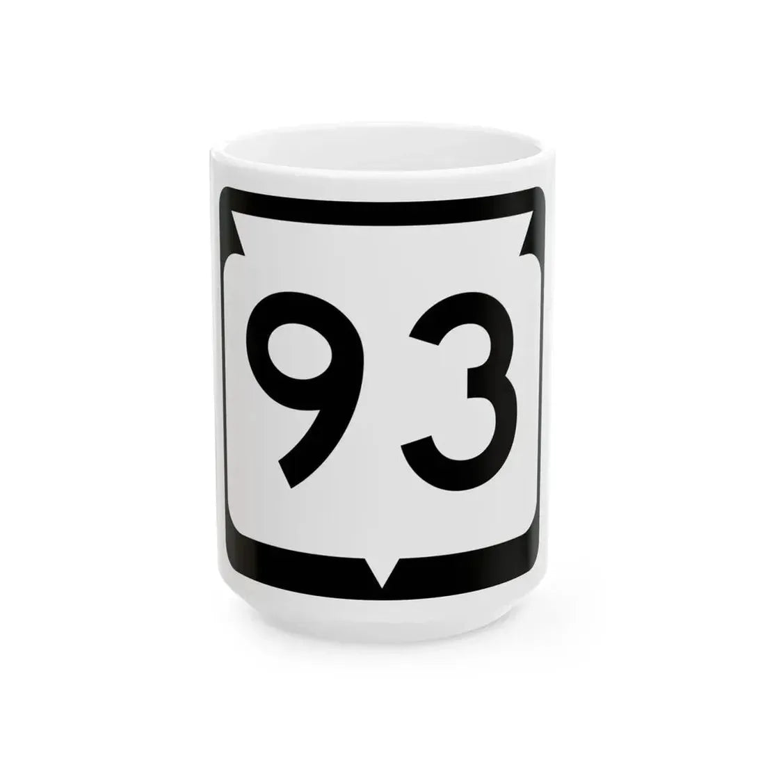 WIS 93 (Wisconsin) (Road Sign) White Coffee Mug 15oz - Go Mug Yourself