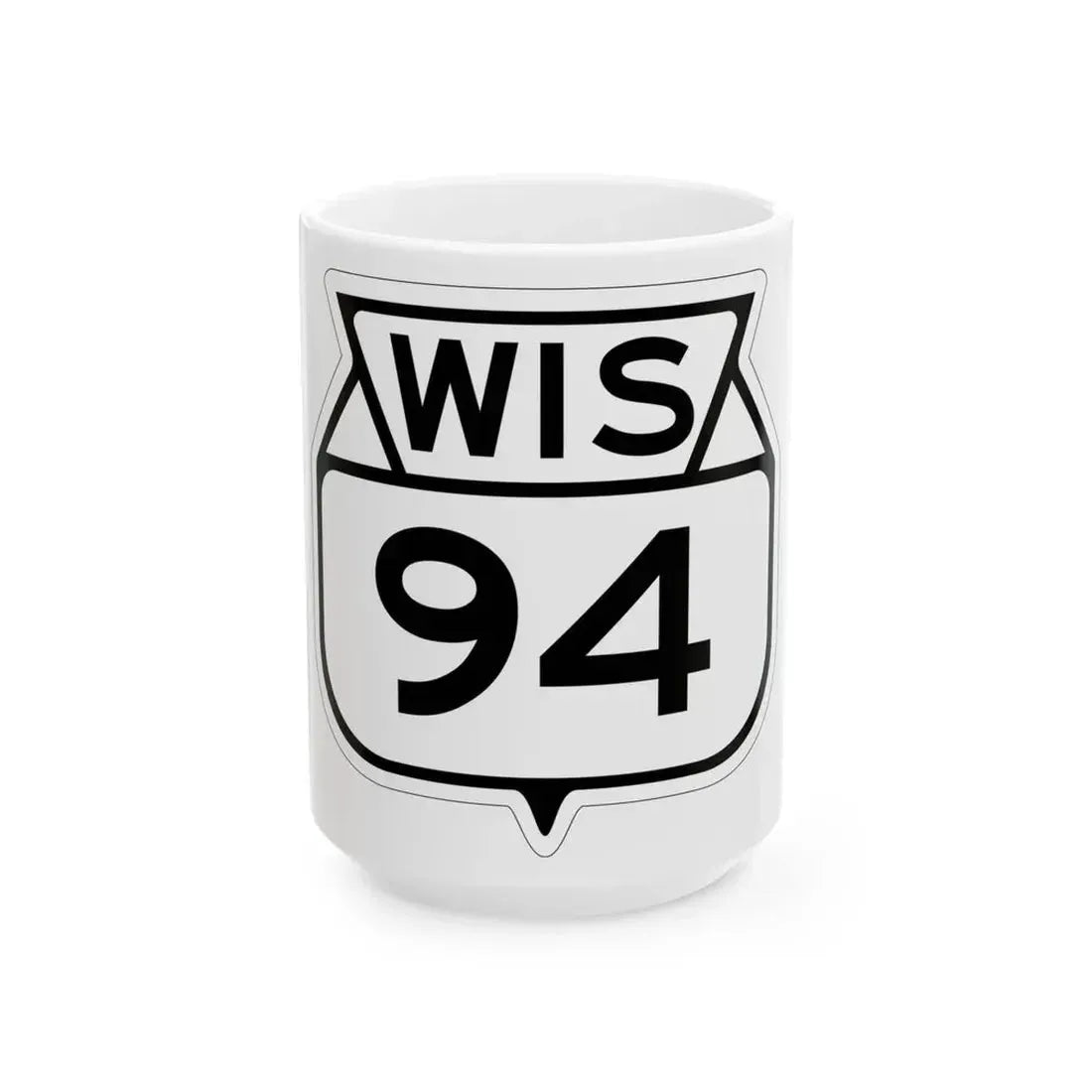 WIS 94 1949 (Wisconsin) (Road Sign) White Coffee Mug 15oz - Go Mug Yourself