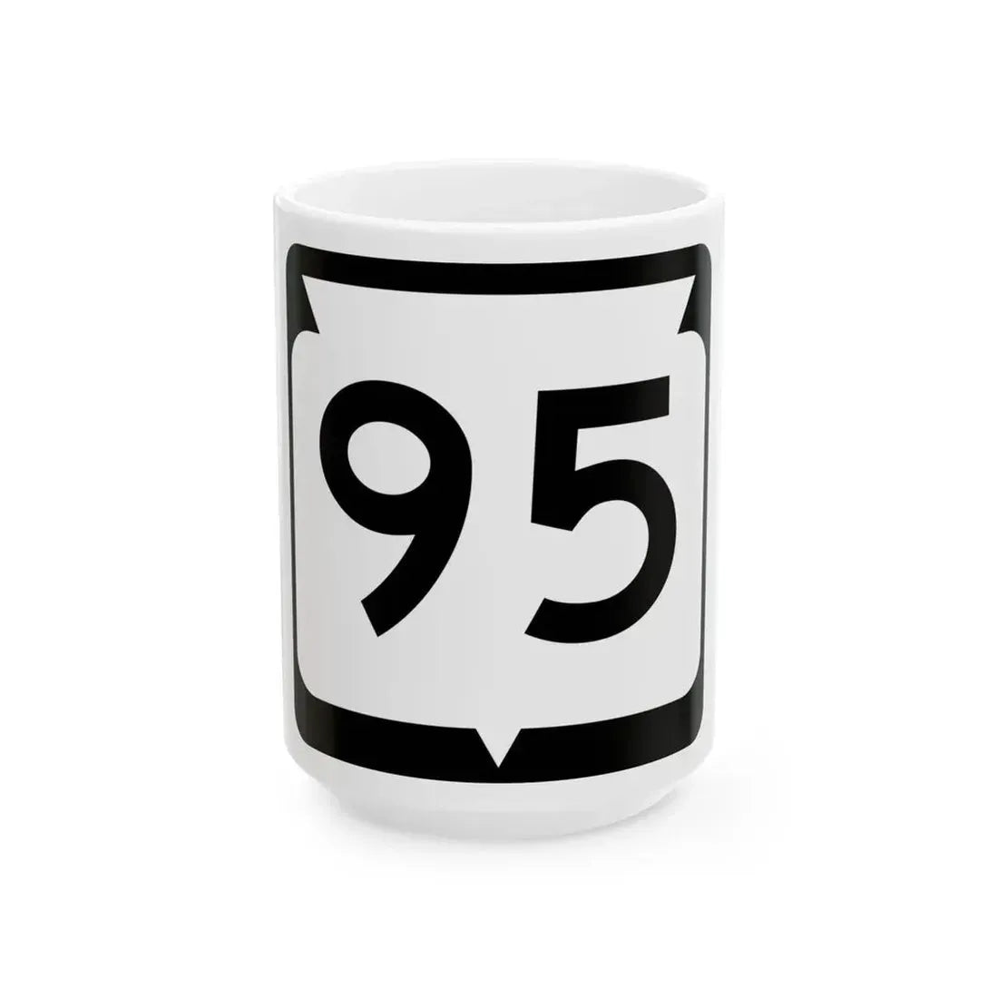 WIS 95 (Wisconsin) (Road Sign) White Coffee Mug 15oz - Go Mug Yourself