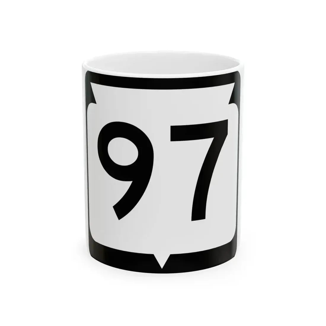 WIS 97 (Wisconsin) (Road Sign) White Coffee Mug 11oz - Go Mug Yourself