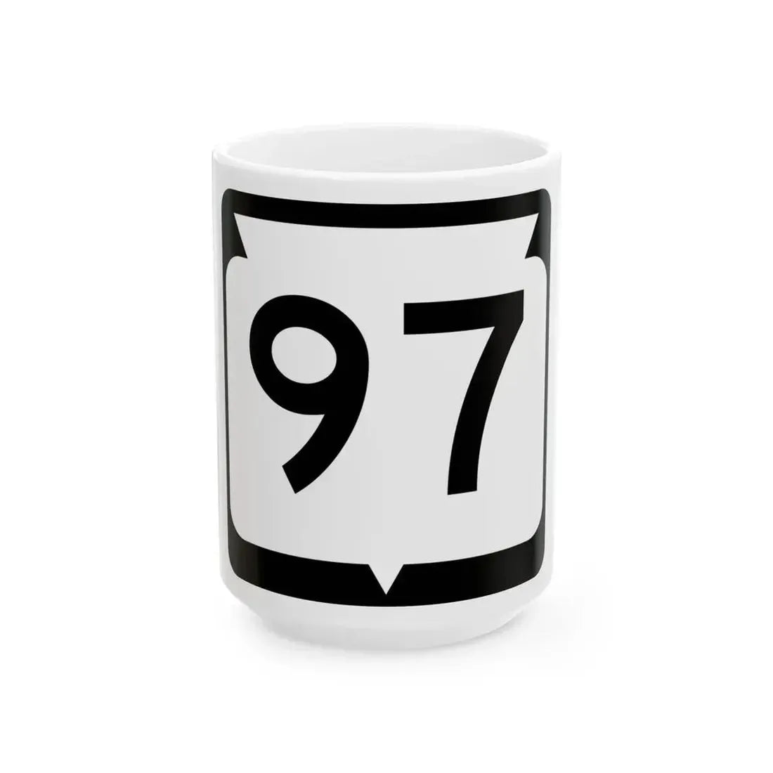 WIS 97 (Wisconsin) (Road Sign) White Coffee Mug 15oz - Go Mug Yourself