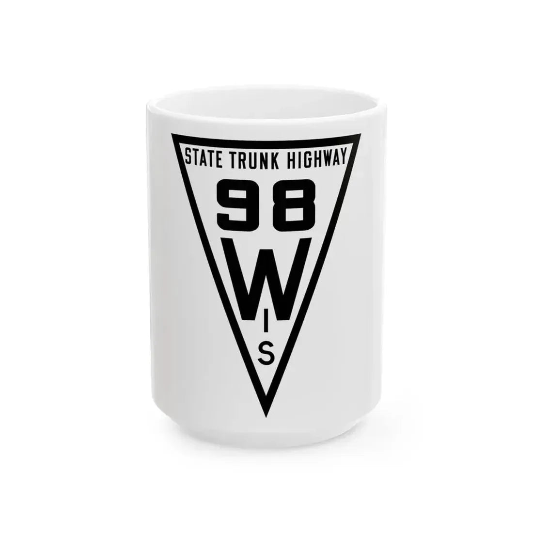 WIS 98 1919 (Wisconsin) (Road Sign) White Coffee Mug 15oz - Go Mug Yourself