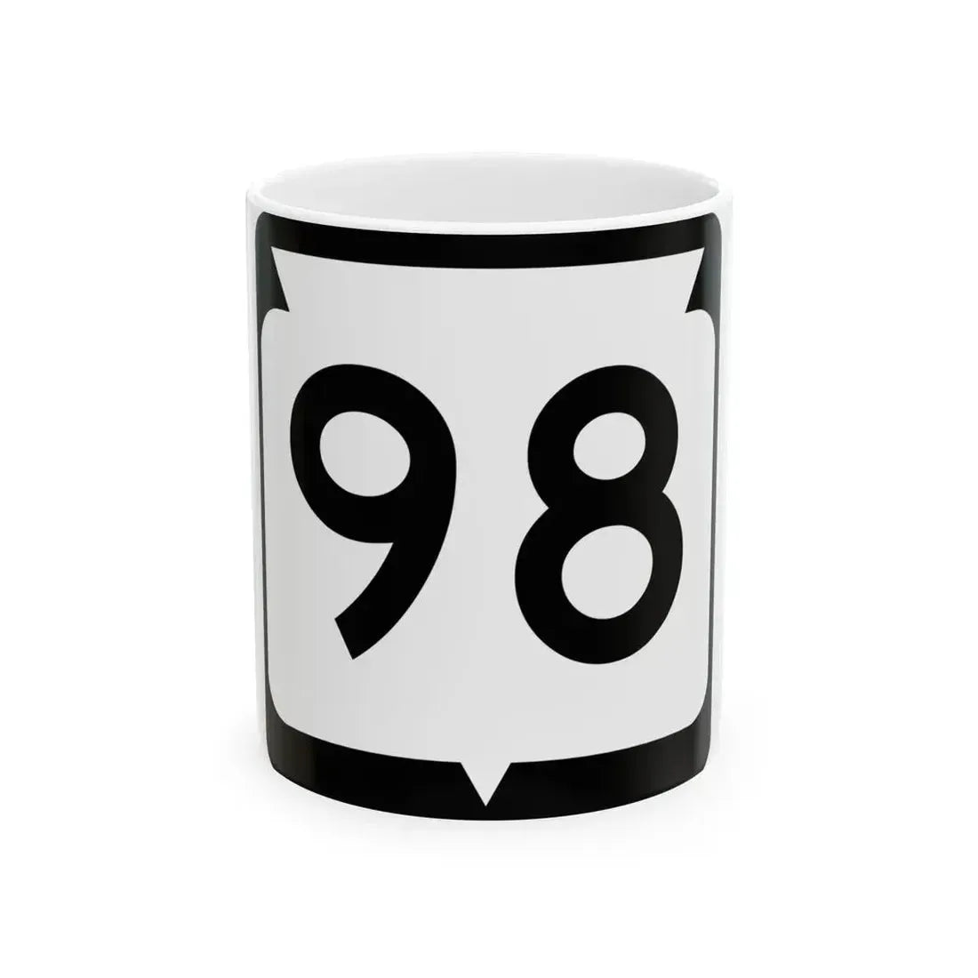 WIS 98 (Wisconsin) (Road Sign) White Coffee Mug 11oz - Go Mug Yourself