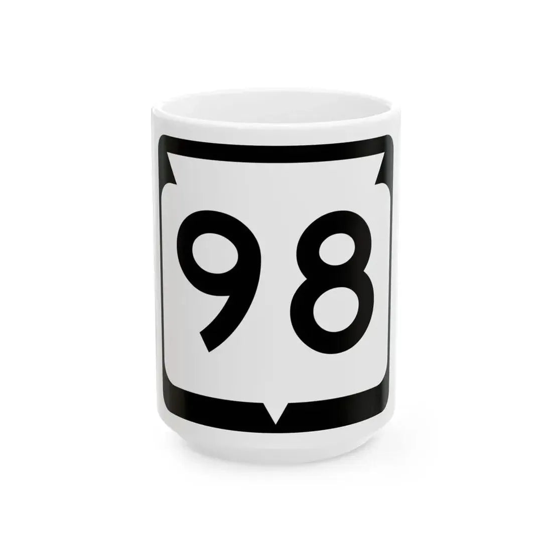 WIS 98 (Wisconsin) (Road Sign) White Coffee Mug 15oz - Go Mug Yourself