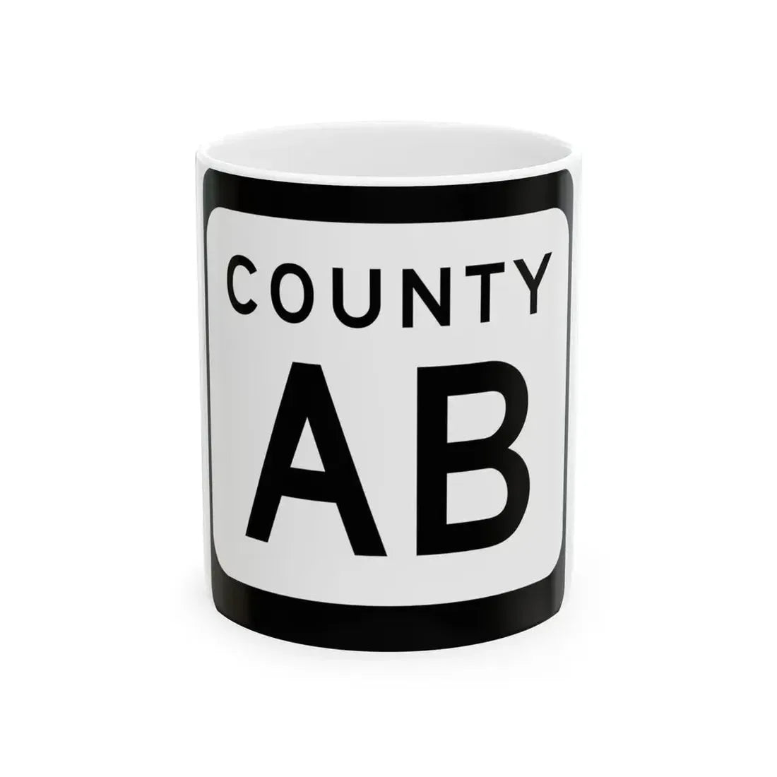 WIS County AB (Wisconsin) (Road Sign) White Coffee Mug 11oz - Go Mug Yourself