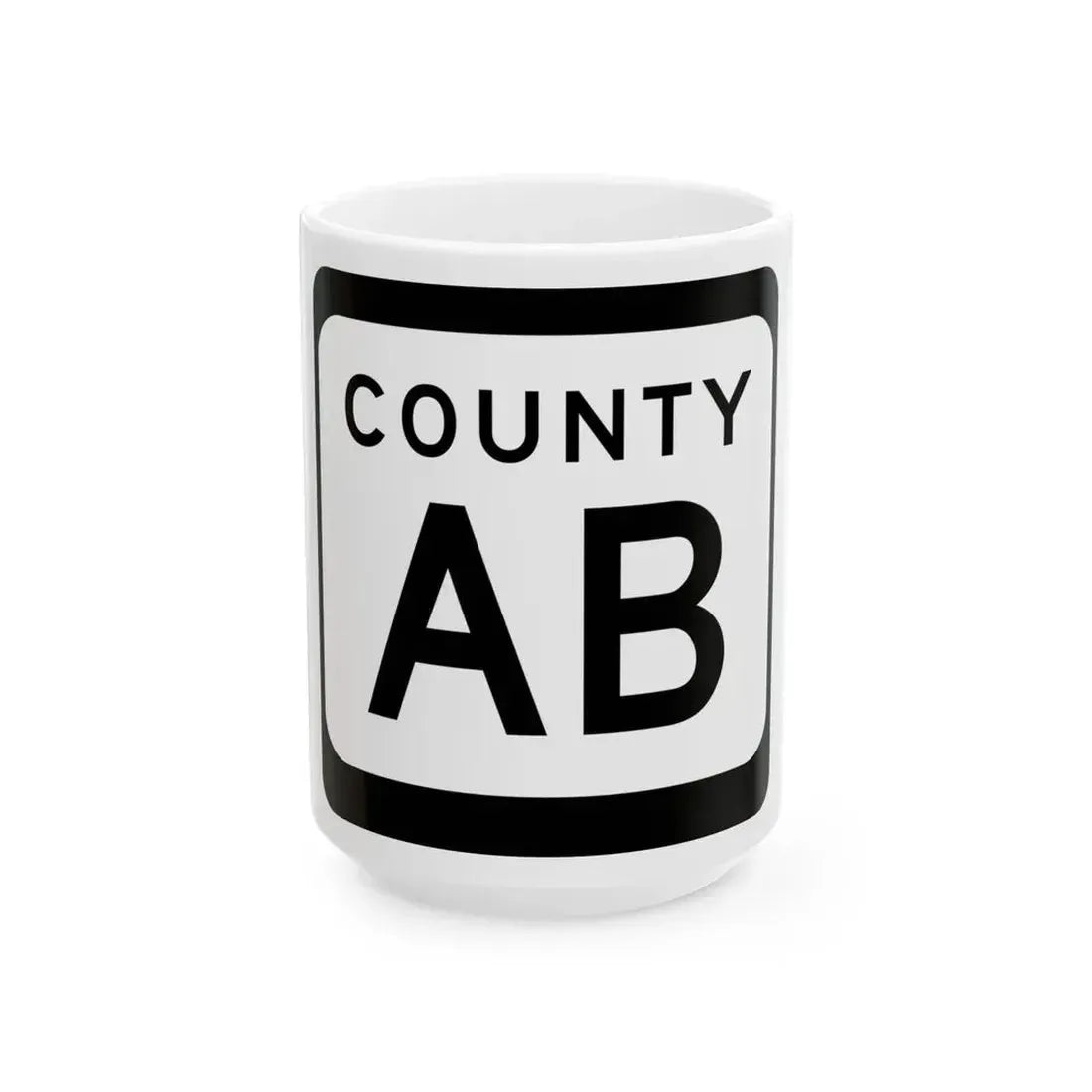 WIS County AB (Wisconsin) (Road Sign) White Coffee Mug 15oz - Go Mug Yourself