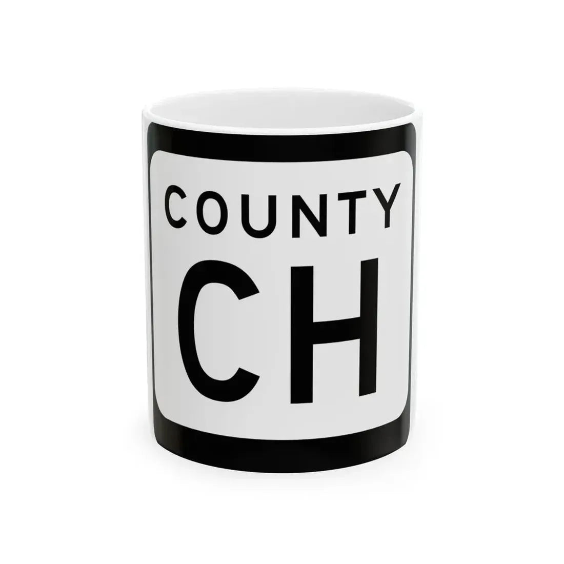 WIS County CH (Wisconsin) (Road Sign) White Coffee Mug 11oz - Go Mug Yourself