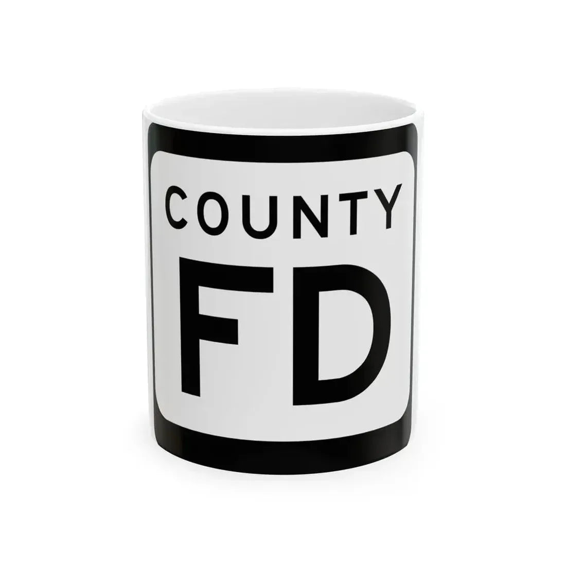 WIS County FD (Wisconsin) (Road Sign) White Coffee Mug 11oz - Go Mug Yourself