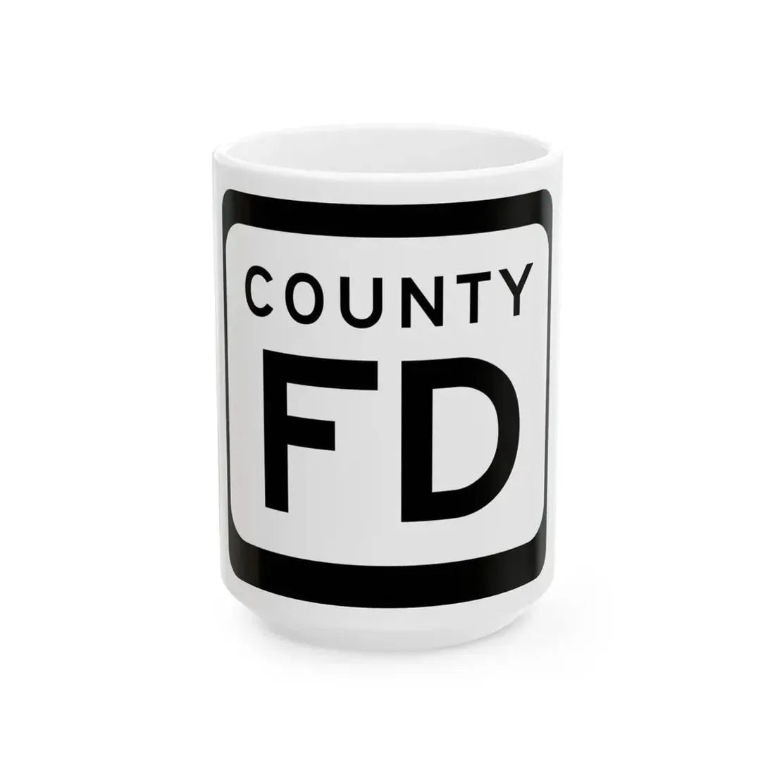 WIS County FD (Wisconsin) (Road Sign) White Coffee Mug 15oz - Go Mug Yourself