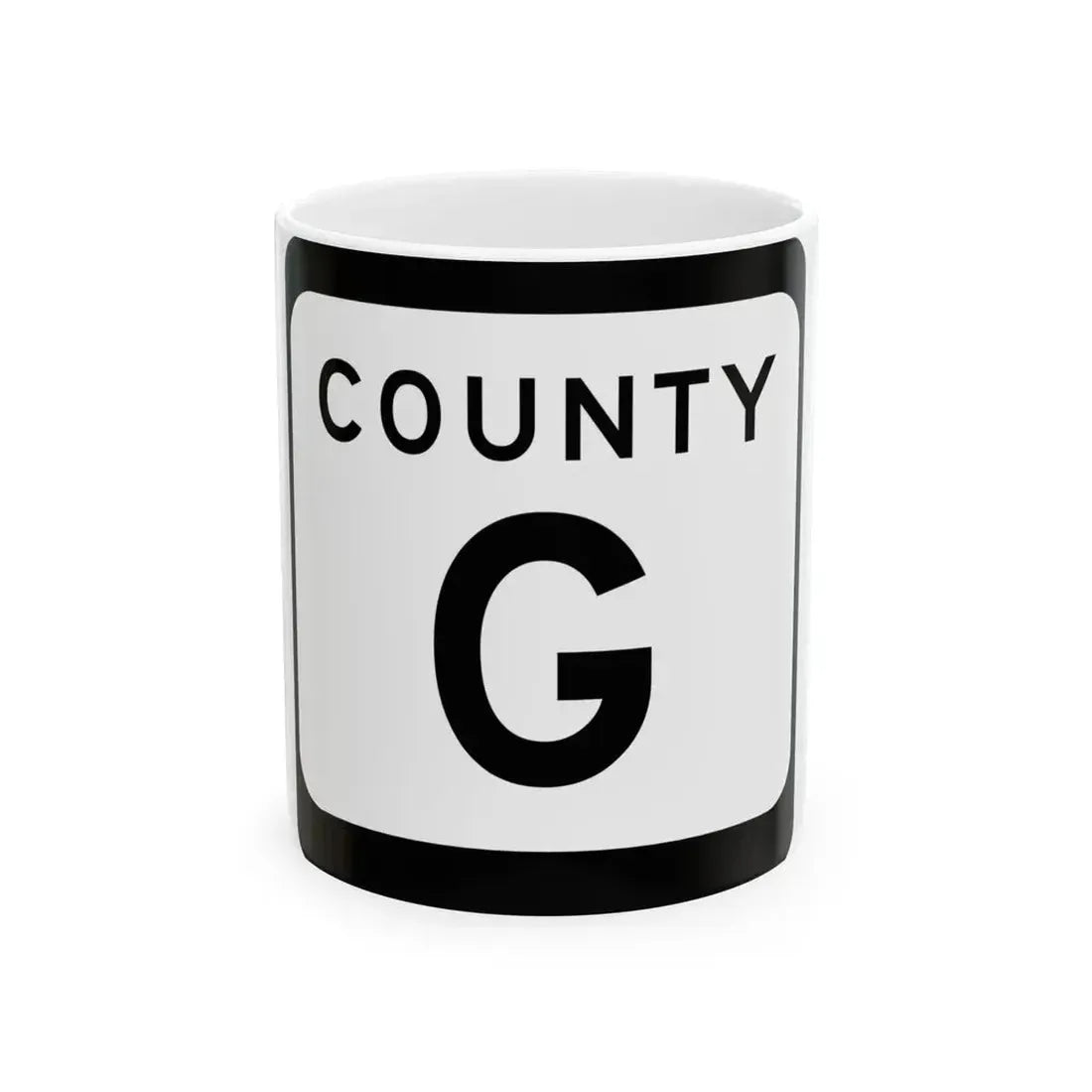 WIS County G (Wisconsin) (Road Sign) White Coffee Mug 11oz - Go Mug Yourself