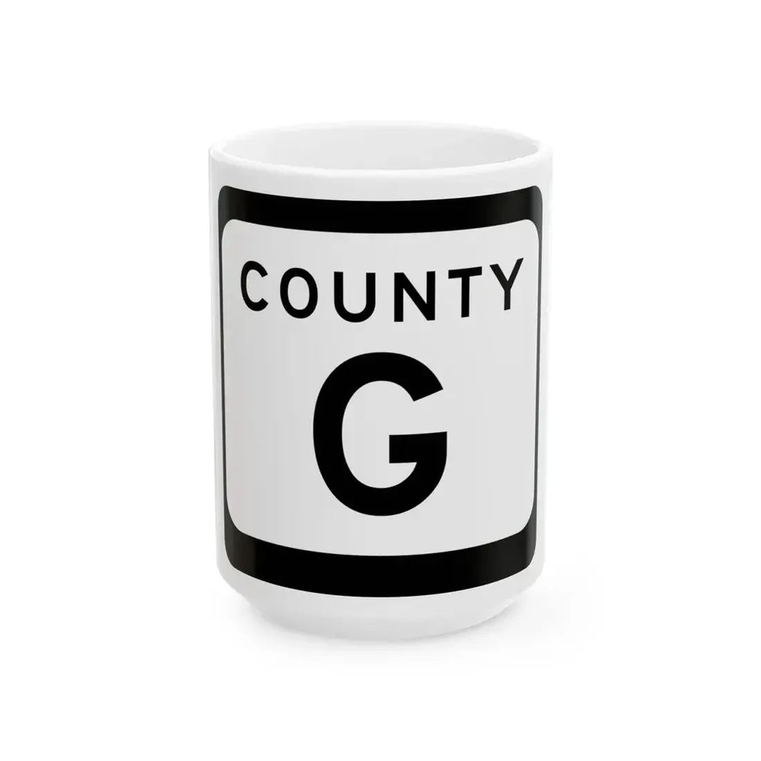 WIS County G (Wisconsin) (Road Sign) White Coffee Mug 15oz - Go Mug Yourself
